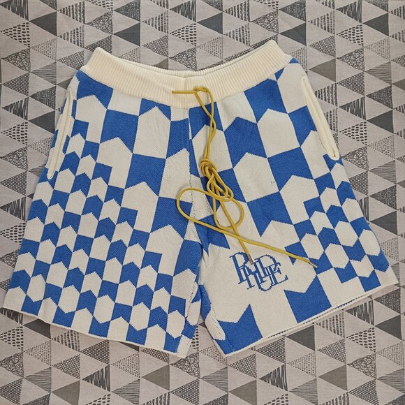 Rhude Logo Embroidered Loose Drawstring Sports Shorts